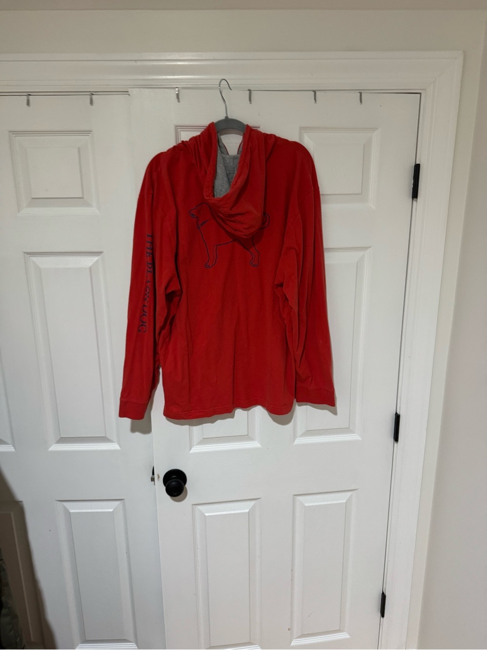 The Black Dog Red Hoodie with White Drawstrings - Picture 14 of 14